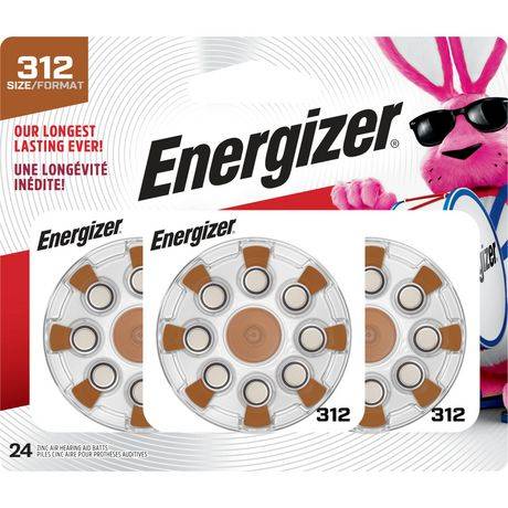 Energizer Ez Turn & Lock Long Lasting Batteries, 312 (24 ct)