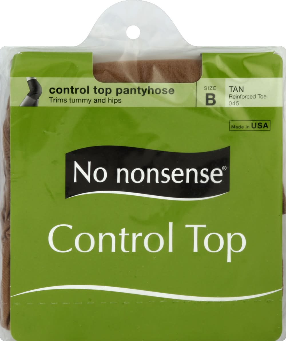 No Nonsense Control Top Pantyhose Size B Tan