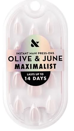 Olive & June Maximalist Instant Mani Press Ons Fake Nails Set, Sharp French