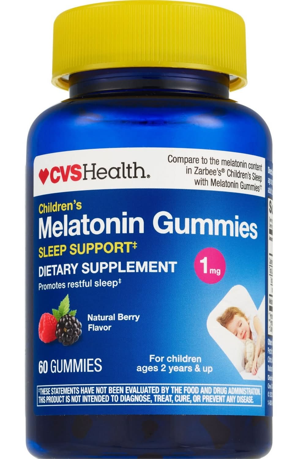Cvs Children'S Melatonin 1 Mg Gummies, Mixed Berry, 60 Ct