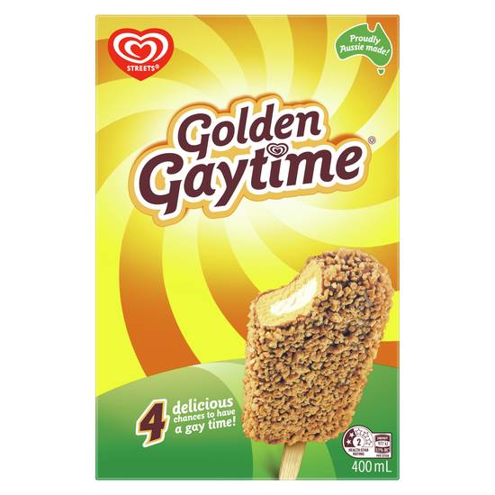 Streets Golden Gaytime Ice Cream Sticks 4 pack 400ml