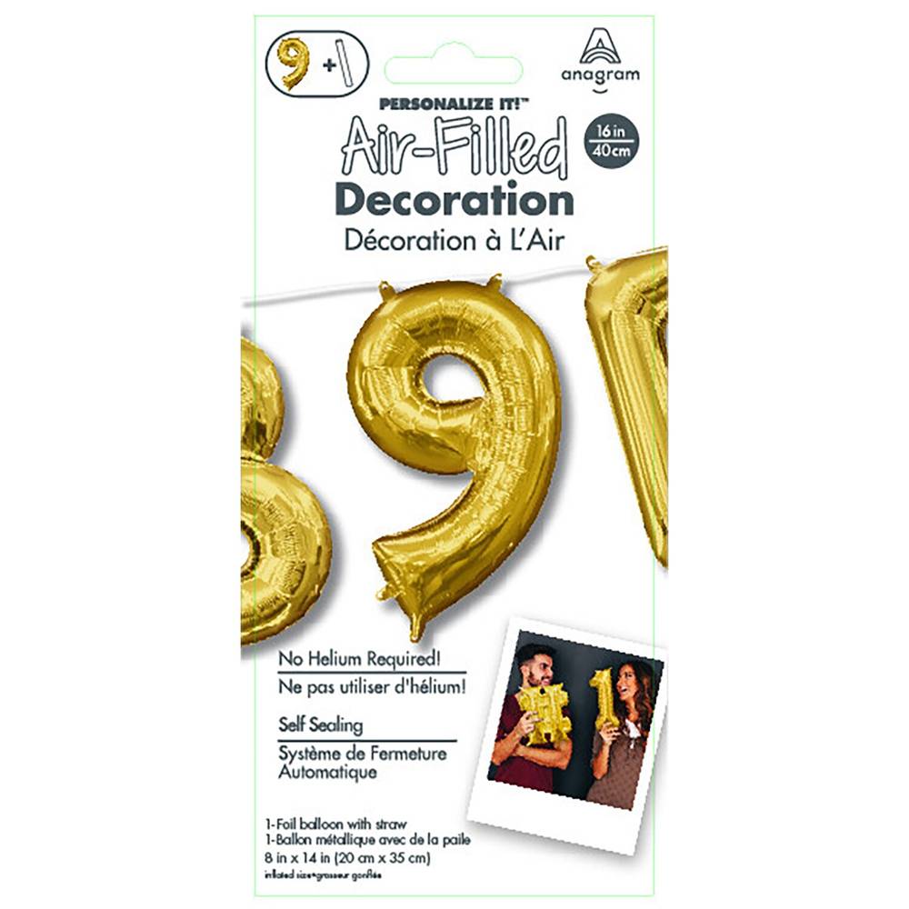Anagram Air Balloon Number "9", Gold