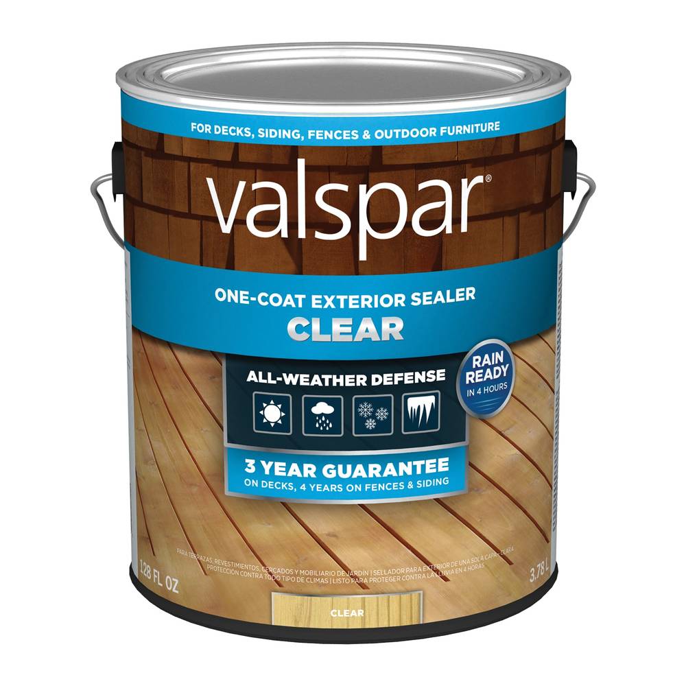 Valspar Pre-tinted Clear Exterior Wood Stain and Sealer (1-Gallon) | VL1028069-16