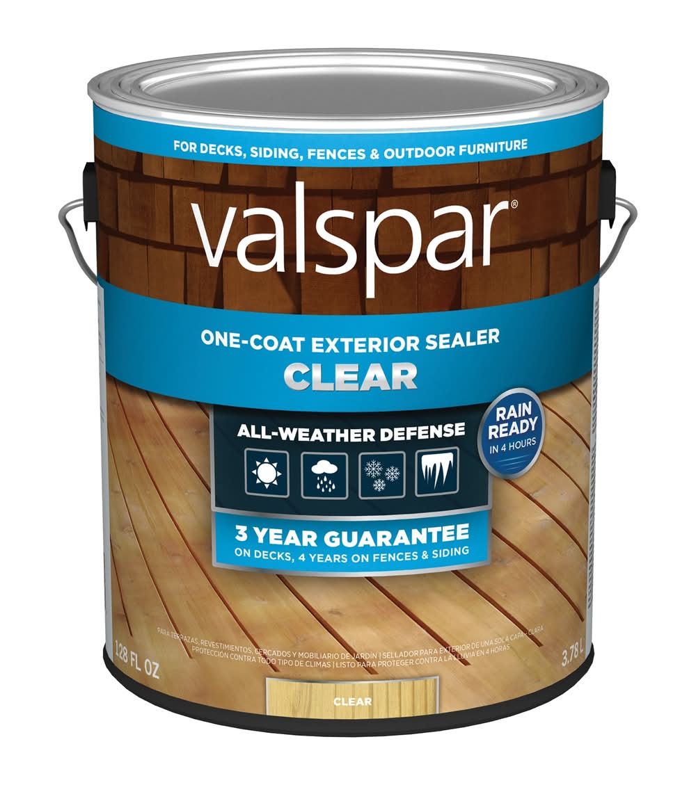 Valspar Pre-Tinted Clear Clear Exterior Wood Stain and Sealer in One ( 1-gallon )