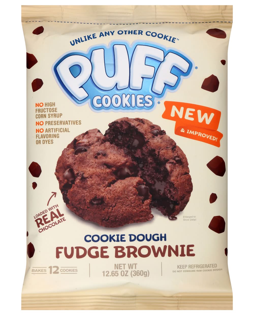 Puff Cookies Cookie Dough Fudge Brownie (12.65 oz)