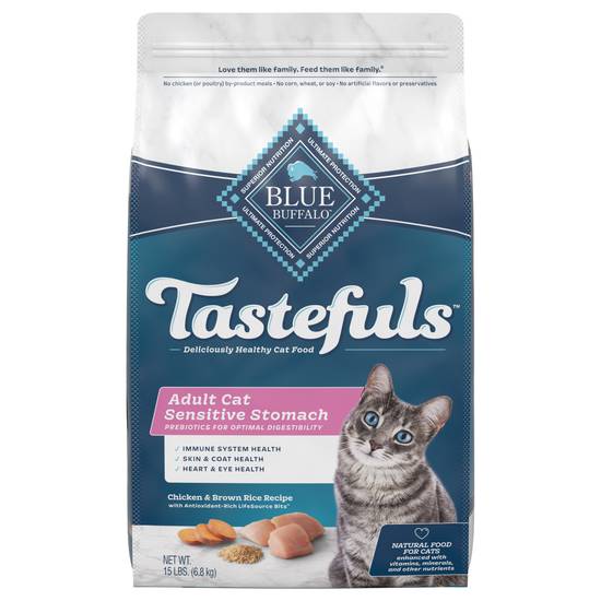 Blue Buffalo Tastefuls Sensitive Stomach Natural Adult Dry Cat Food (chicken-brown rice)