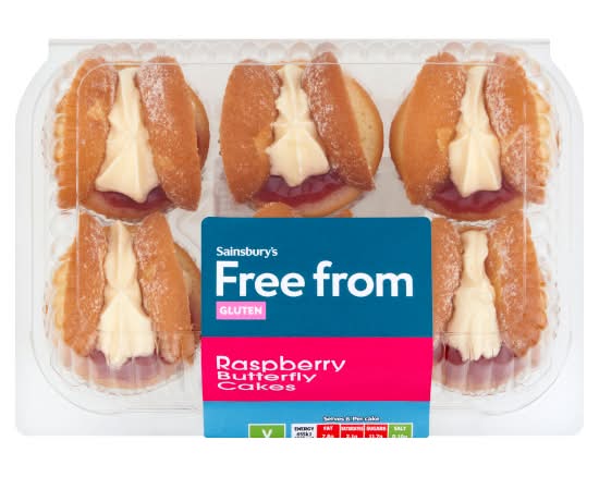 Sainsbury's Free From Raspberry Butterfly Cakes (6 pack)