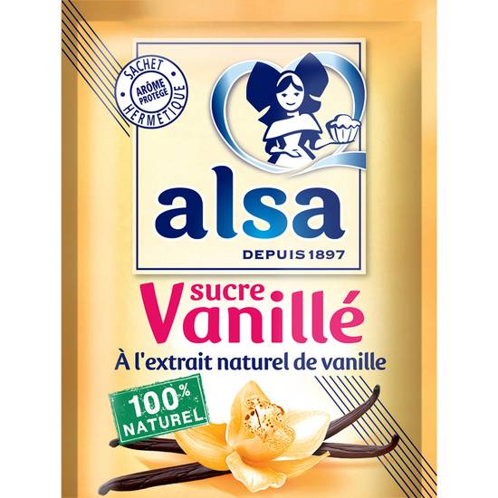 Alsa - Sucre vanillé  à l'extrait naturel de vanille (12 pièces)