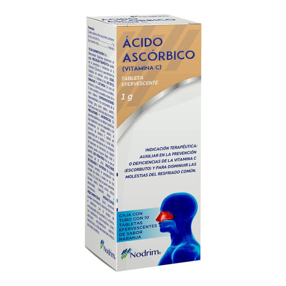 Nodrim · Ácido ascórbico tableta efervescente 1 g (20 g)