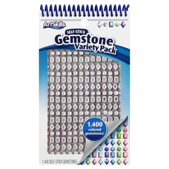 Artskills Self-Stick Colored Gemstone Variety pack (1400 gems)