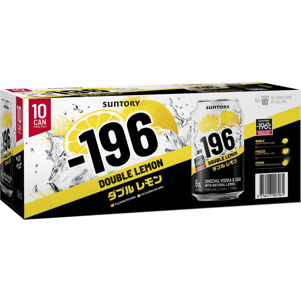 -196 Double Lemon & Vodka Can 330ml 10pk X 10 Pack