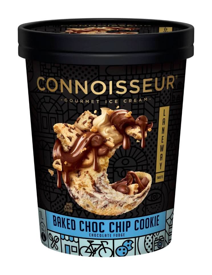 Connoisseur Laneway Baked Sweets Ice Cream, Chocolate Chip Cookie (1L)