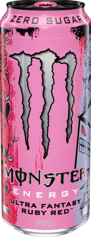 Monster Energy Zero Sugar Energy Drink, Ultra Fantasy Ruby Red (473 ml)
