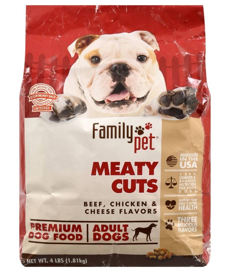 Family Pet Meaty Cuts Beef Chicken Cheese Premium Adult Dog