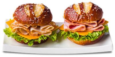 Ready Meals Ham And Turkey Pretzel Duo Sandwich - 10.5 Oz