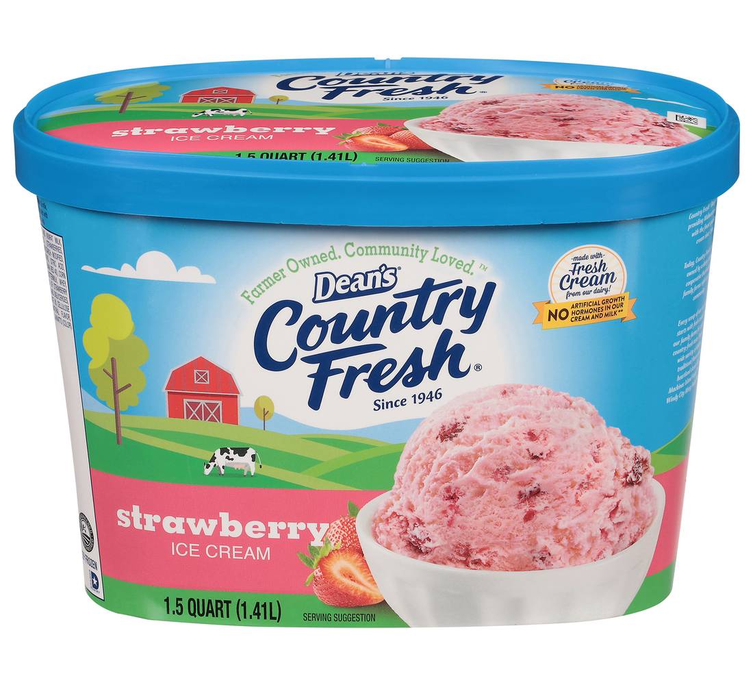 Dean's Strawberry Ice Cream (1.5 qt)
