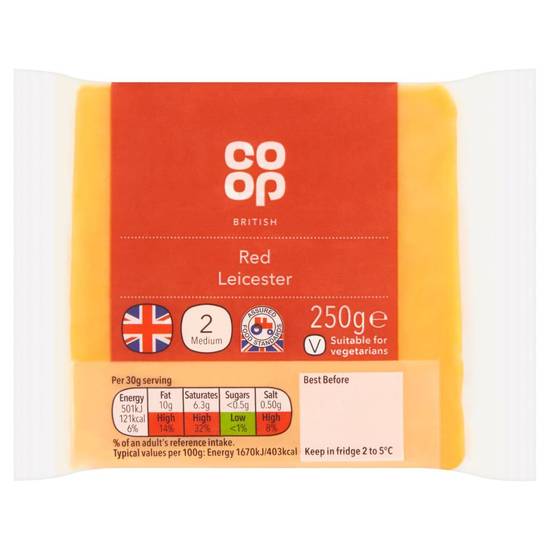 COOP RED LEICESTER 240G
