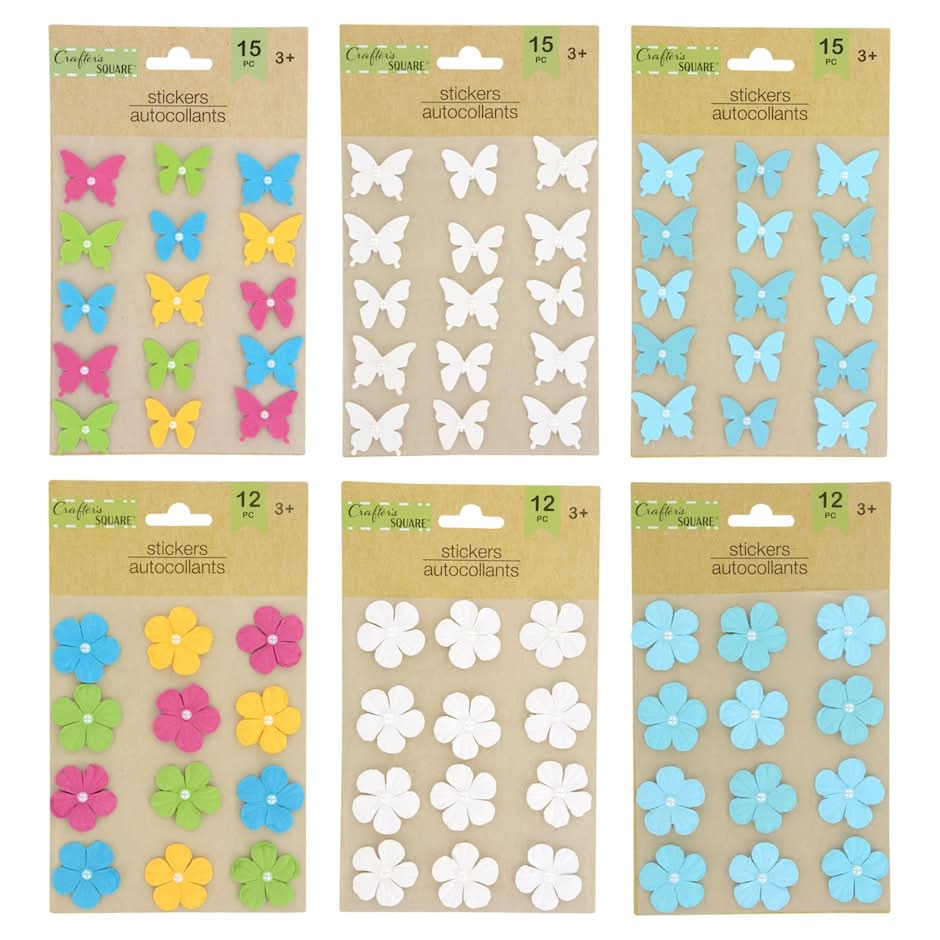 Crafter's Square Paper Stickers Embellished with Pearls