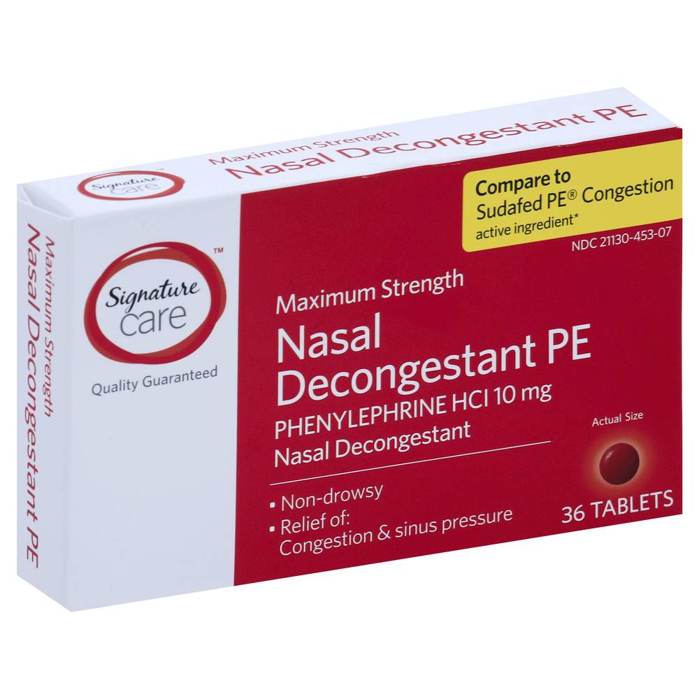 Signature Care Nasal Decongestant Pe Maximum Strength