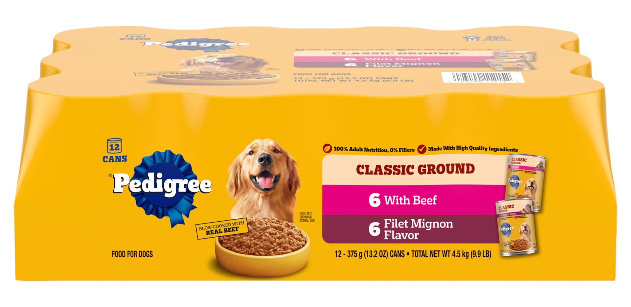Pedigree Chopped Ground Dinner Canned Wet Dog Food, Adult (9.9 lbs, 12 ct)