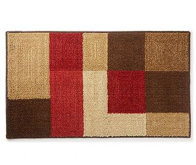 Red Textured Block Accent Rug, (30" x 46")