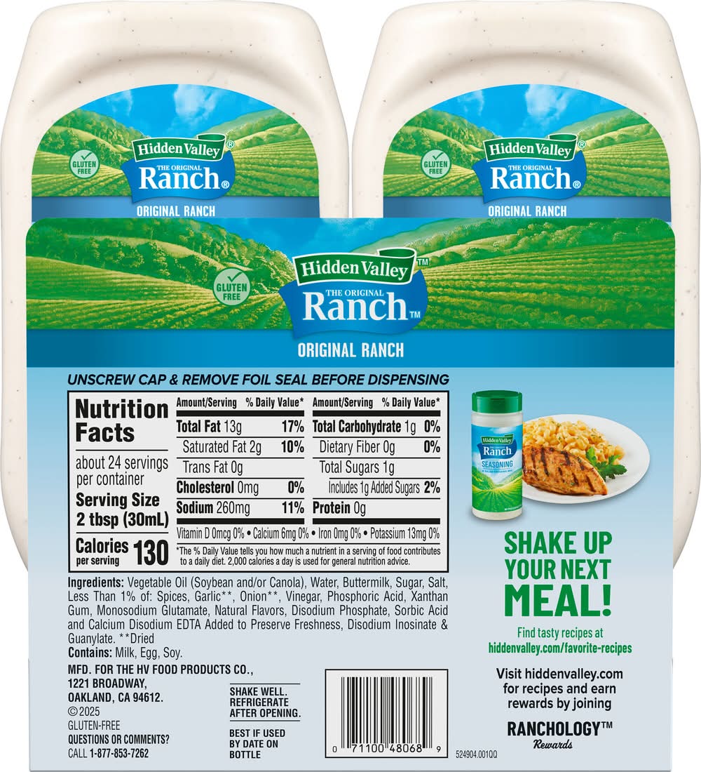 hidden valley ranch dressing nutrition Original Ranch Homestyle Condiment & like popcorn Hidden Valley The Original Ranch