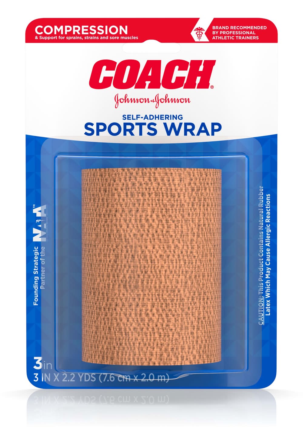 Coach Self Adhering Compression Sports Wrap, 7.6 cm x 2.0 m (1.8 oz)