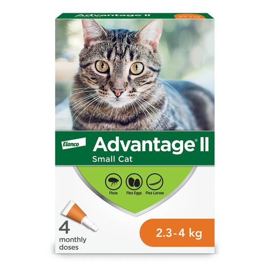 Advantage® II Small Cat Once-A-Month Topical Flea Treatment - 2.3 to 4 kg (Size: 4 Count)