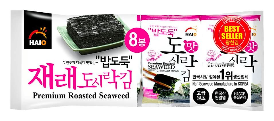 Haio Premium Roasted Seaweed (0.02 oz, 8 ct)