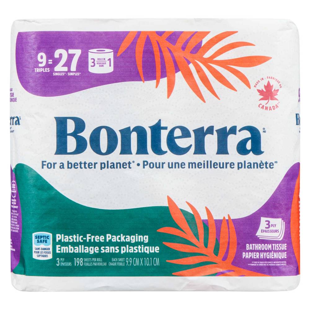 Bonterra 3 Ply Bathroom Tissue (9 x 198 ct)