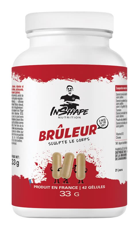 Brûleur de graisse à base de thé vert INSHAPE NUTRITION, flacon de 42gélules, 33g