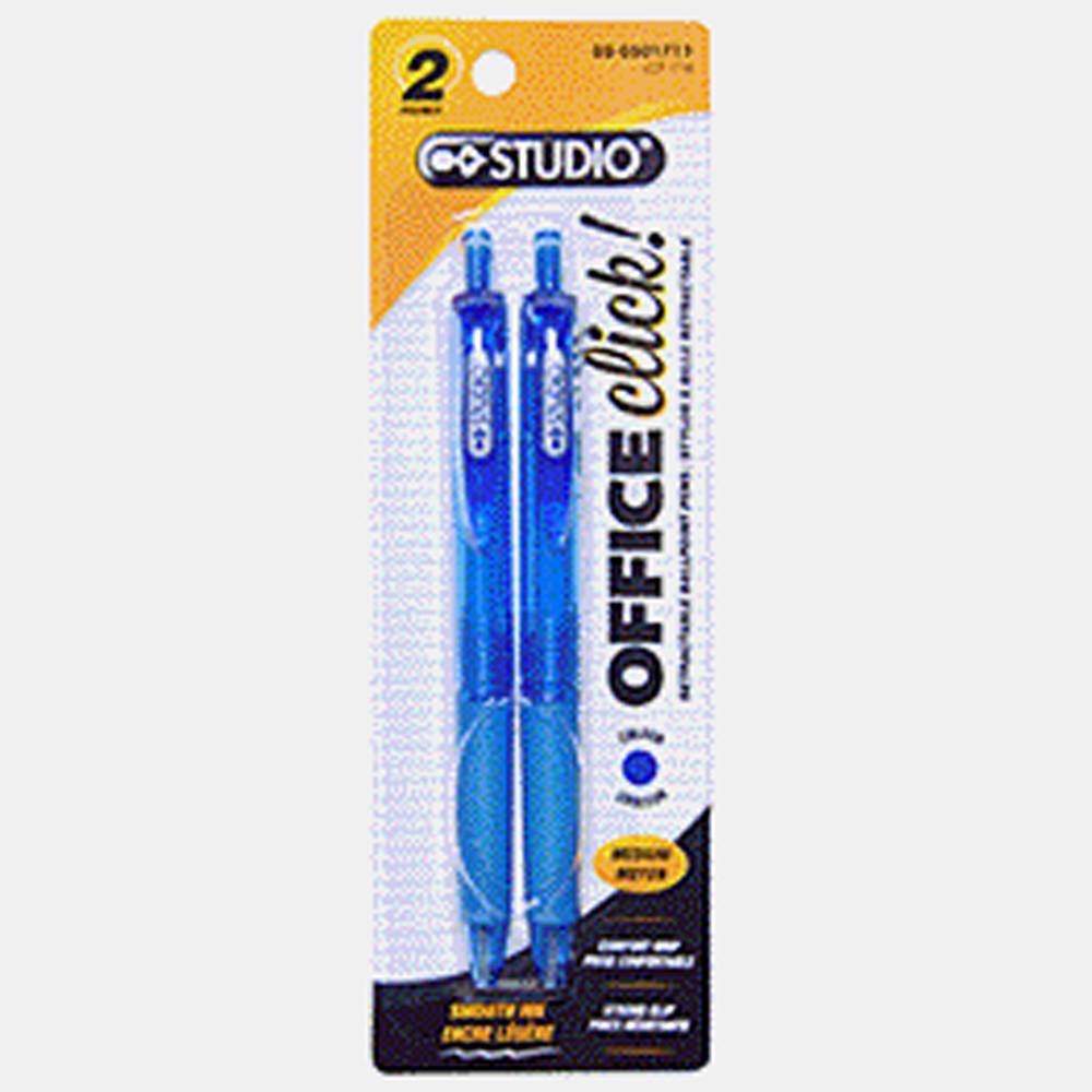 Studio Office Click Pens, Blue (2 ct)