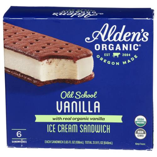 Alden's Organic Vanilla Ice Cream Sandwich