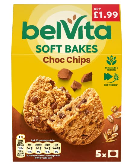 BelVita Soft Bakes Choc Chips Cookies (5 pack)