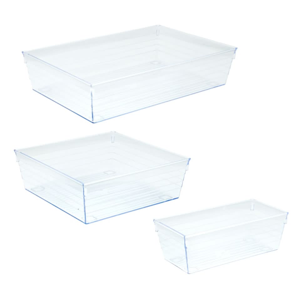 Jot Desktop Plastic Clear Organizer Trays