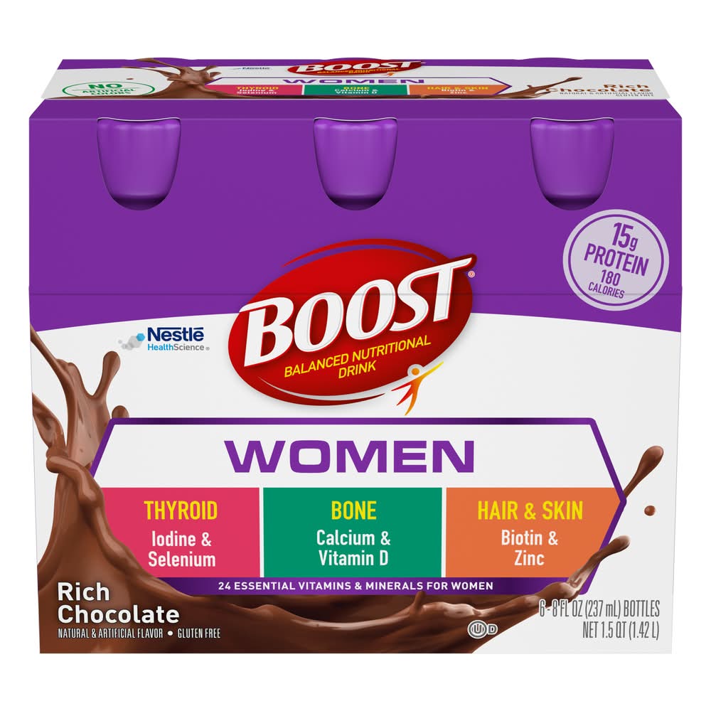 boost juice boxes Original Nutritional Drink Variety Pack, 1 Chocolate, 1 Vanilla, 1 Strawberry, 1 Peaches N Creme, 6 Bottles/Package, 4 Packs (24 Bottles Total) : Grocery & Gourmet Food Boost comes in 3 great flavors Boost Balanced Nutritional Drink, Rich