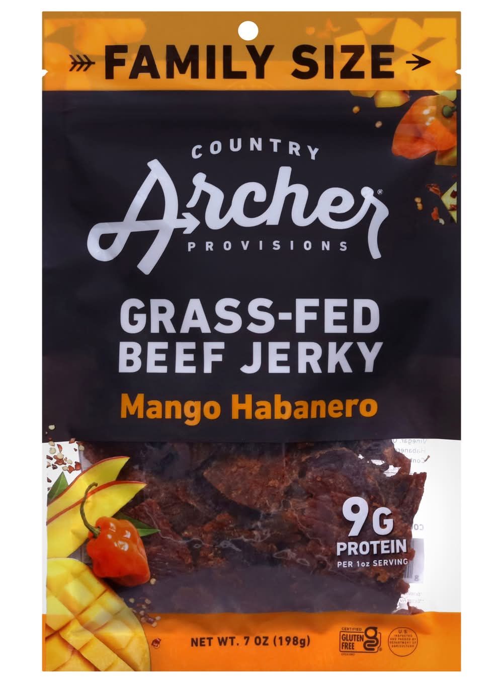Country Archer Grass-Fed Mango Habanero Beef Jerky (7 oz)