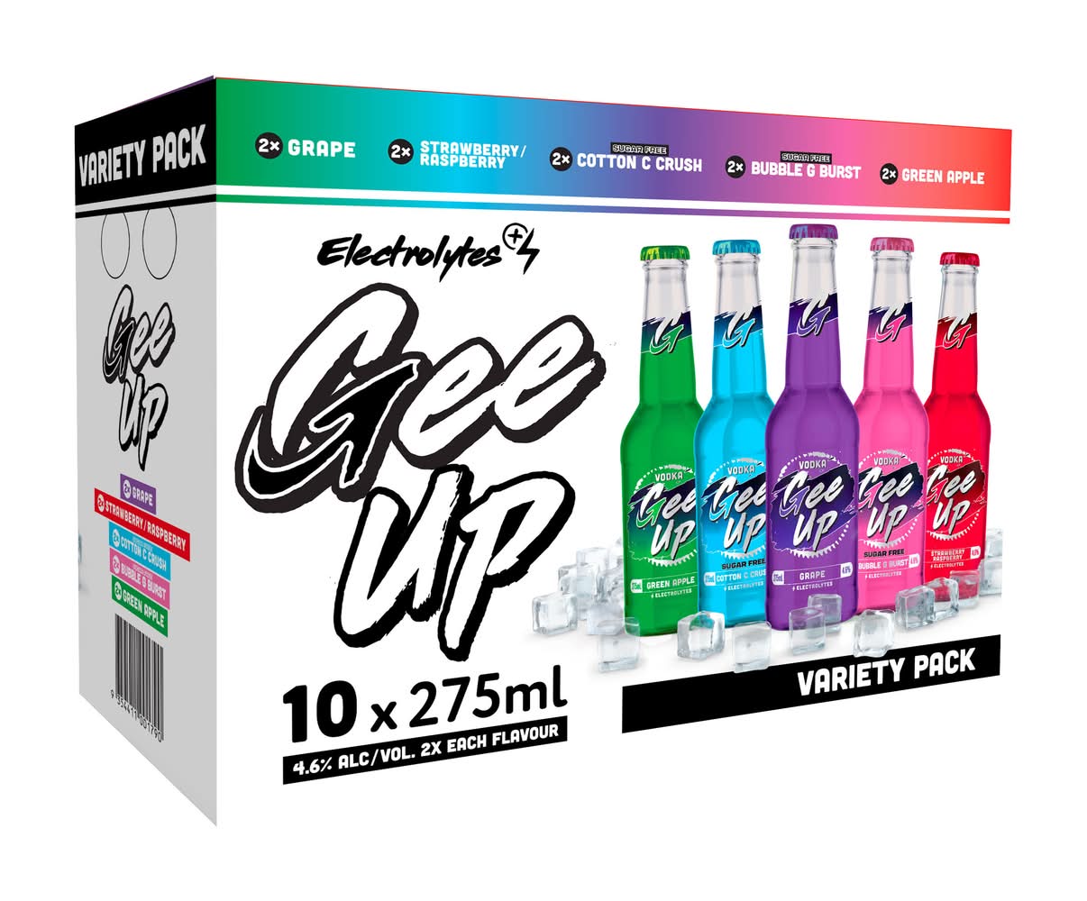 Gee Up Electrolytes Vodka Variety pack (10 x 275mL)