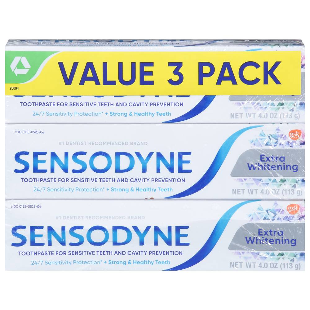 Sensodyne Extra Whitening Toothpaste (4 oz, 3 ct)