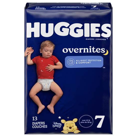 Huggies Overnites Disney Baby Size 7 Diapers Couches (13 ct)