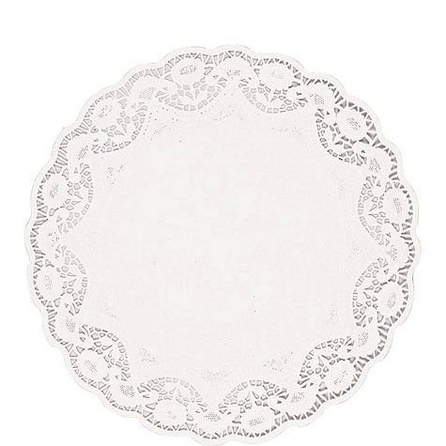 Party City Round Paper Doilies, White (8 ct)