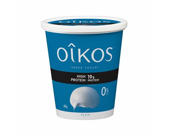 Oikos · Yogourt nature grec riche en protéines - High protein plain greek yogurt 0% (650 g)