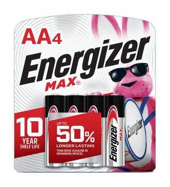Energizer Max Aa4 Alkaline Batteries (4 ct)