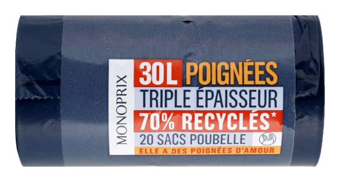 Monoprix - Sacs poubelle à poignées, 30 L (20)