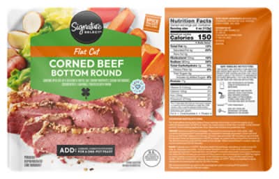 Signature Select Beef Corned Beef Bottom Round Flat Cut - 3.25 Lb