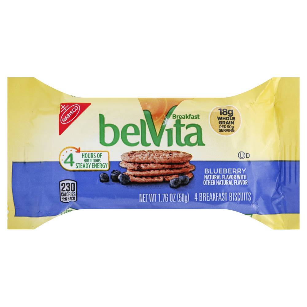 belVita Breakfast Biscuits, Blueberry (1.76 oz, 4 ct)