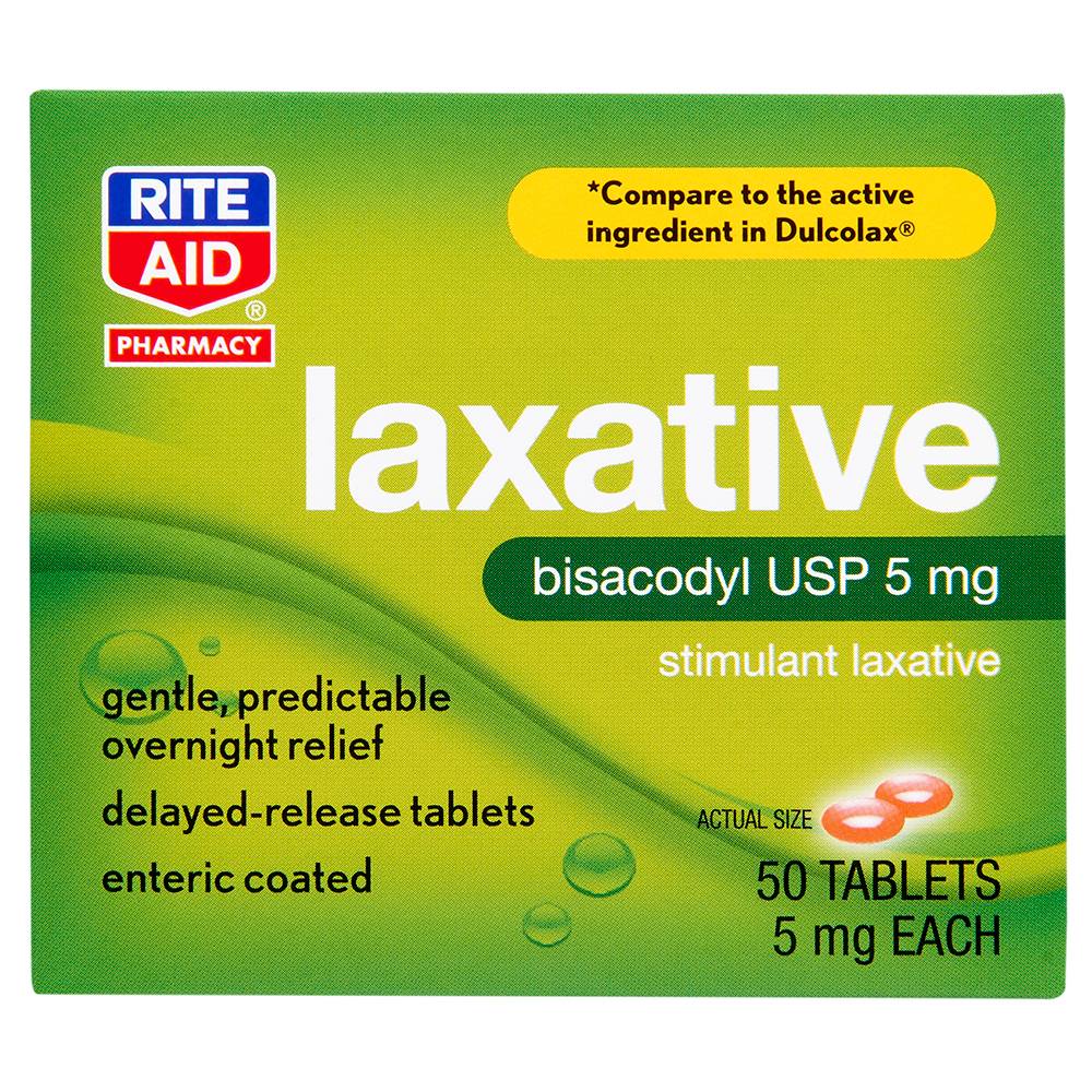 Rite Aid Pharmacy Bisacodyl Usp 5 mg Laxative Tablets