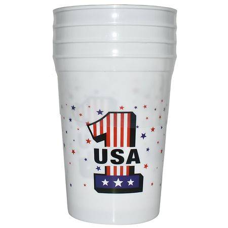 Stars & Stripes USA Plastic Cups - 4.0 ea x 4 pack