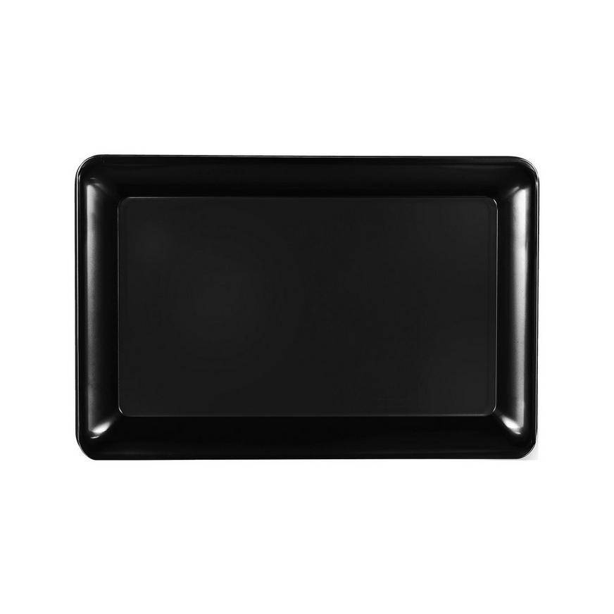 Party City Plastic Rectangular Platter (unisex/medium/black)
