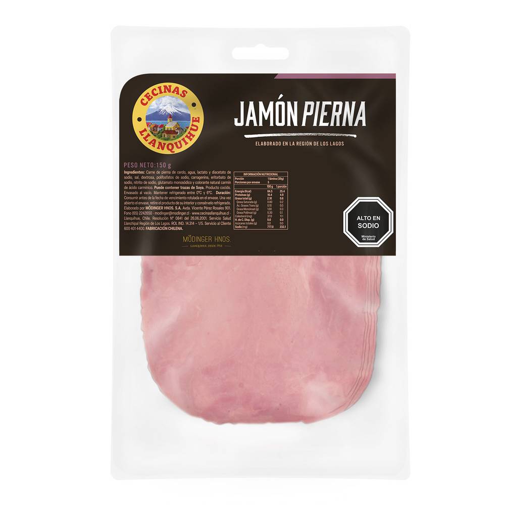 Cecinas Llanquihue · Jamón pierna de cerdo grado 2 (150 g)